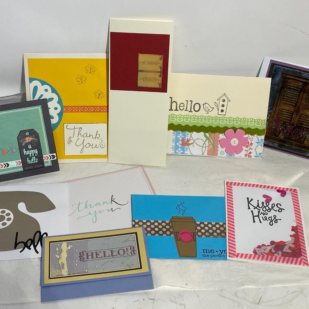Handmade Cards, Set of 10, Assorted Greetings